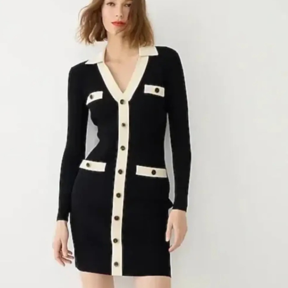 J crew Contrast-trim sweater-dress